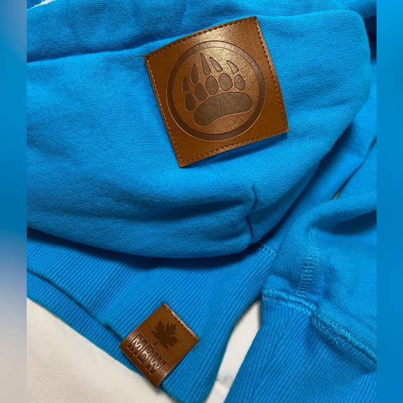 Muskoka Bear Wear Turquoise Blue Pullover Hoodie - Picture 6 of 8